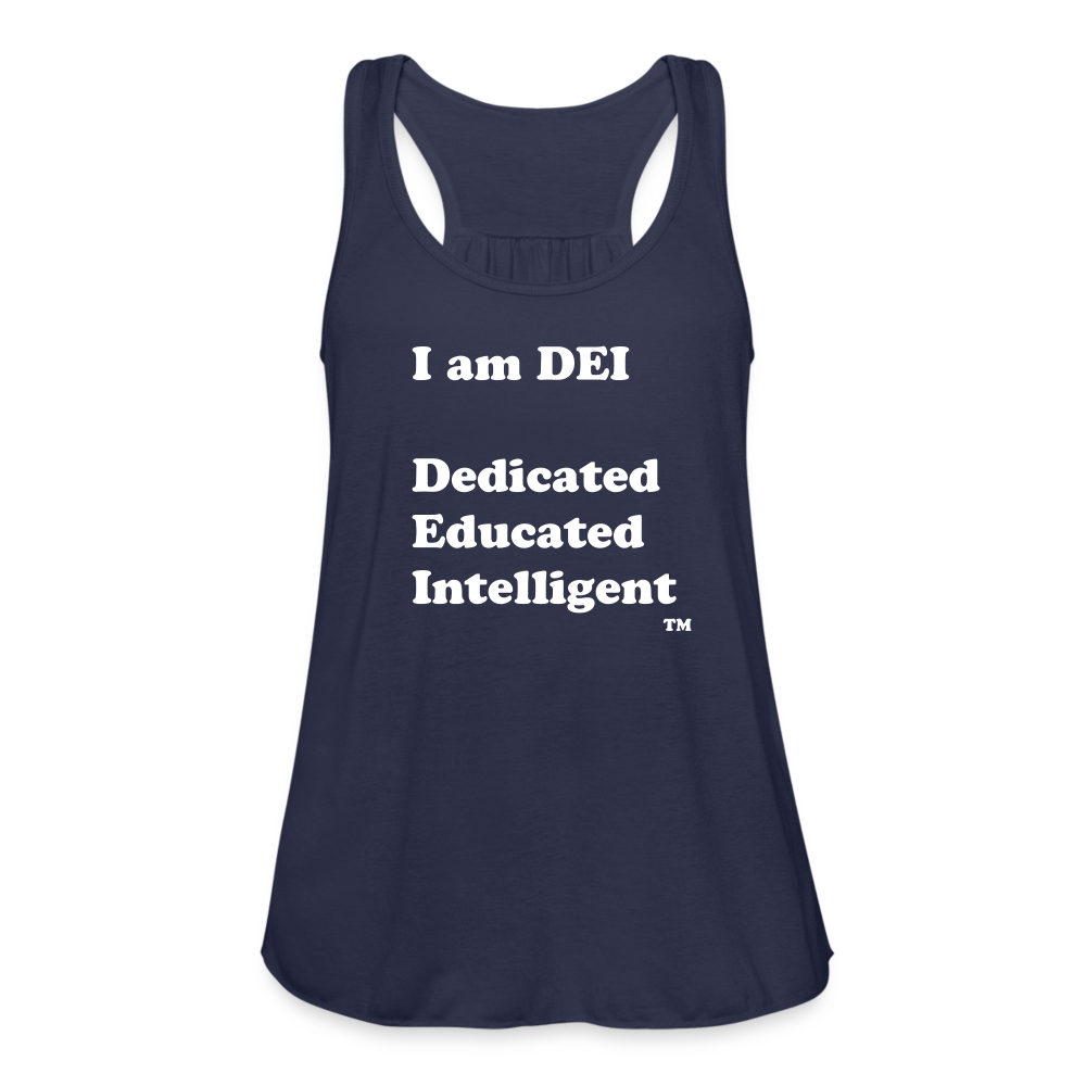 I am DEI - Women's Flowy Tank Top by Bella - navy