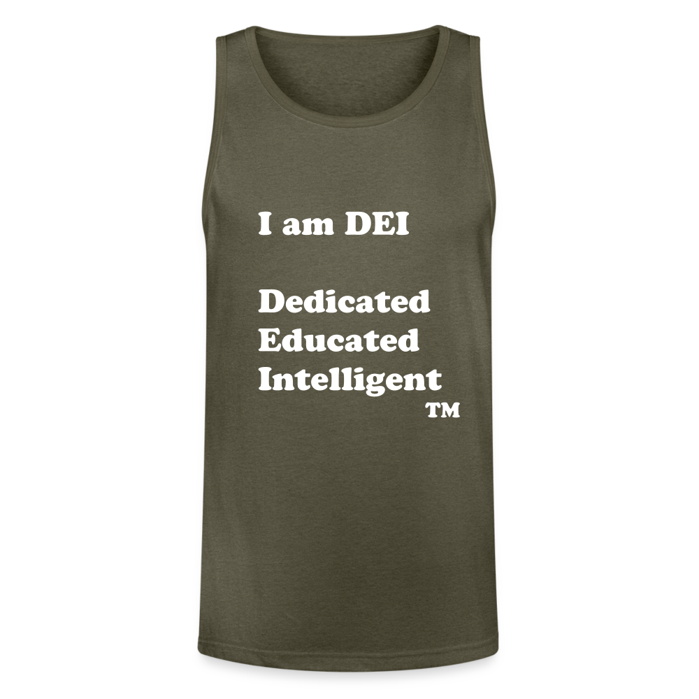 I am DEI - Unisex Tri-Blend Organic Tank - heather olive