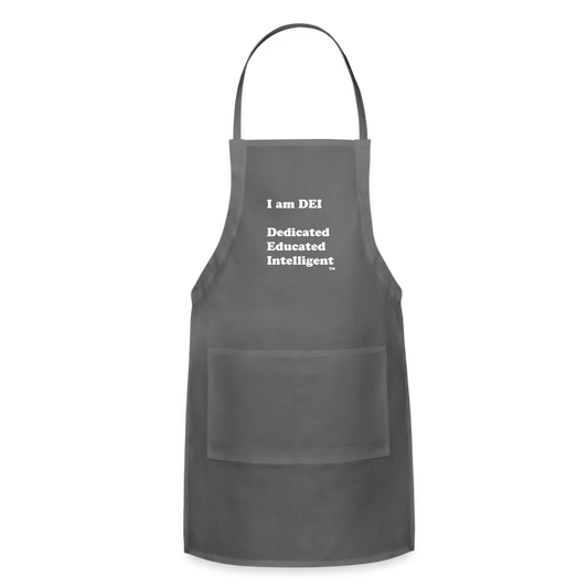 I am DEI - Adjustable Apron - charcoal