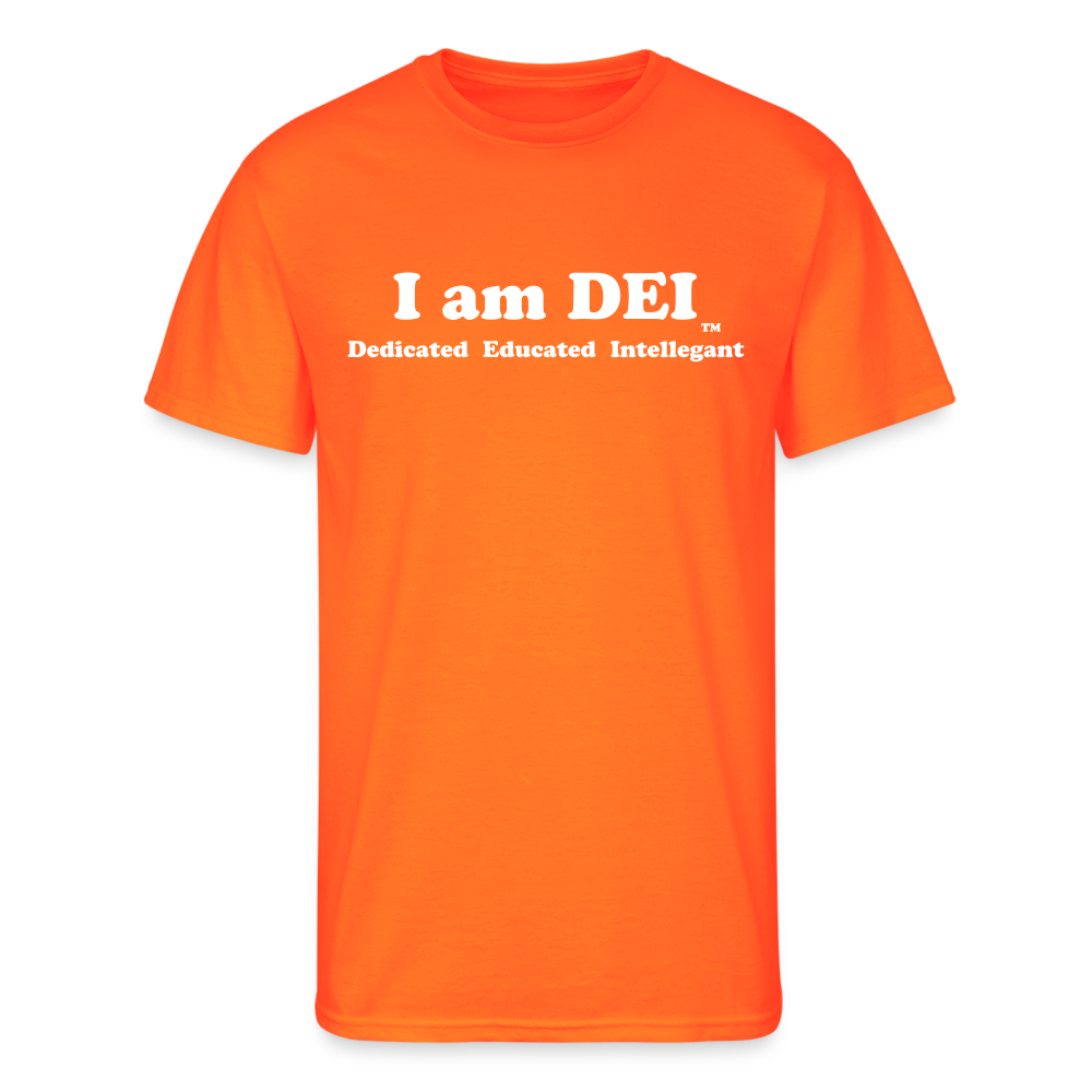 I am DEI - Men’s 50/50 T-Shirt - neon orange