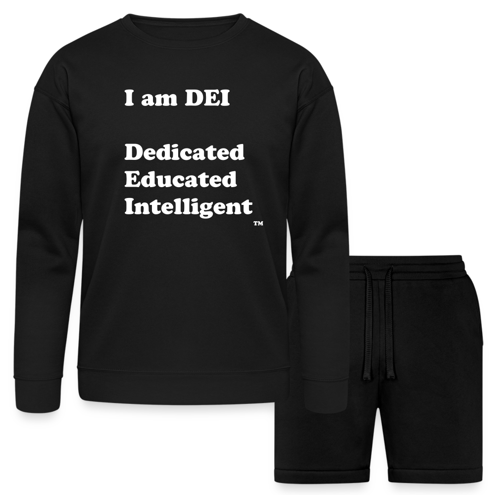 I am DEI - Bella + Canvas Unisex Sweatshirt & Short Set - black