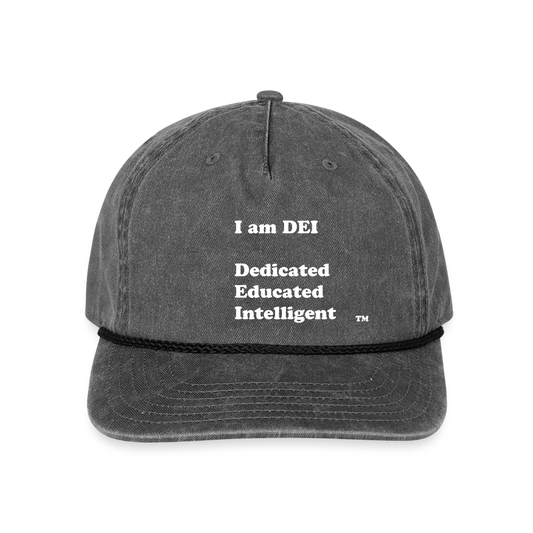 I am DEI - Vintage Washed Rope Cap - washed black