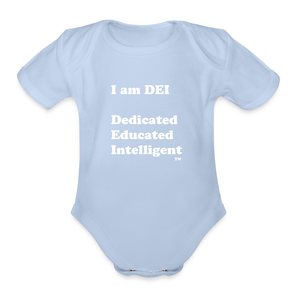 I am DEI - Organic Short Sleeve Baby Bodysuit - sky