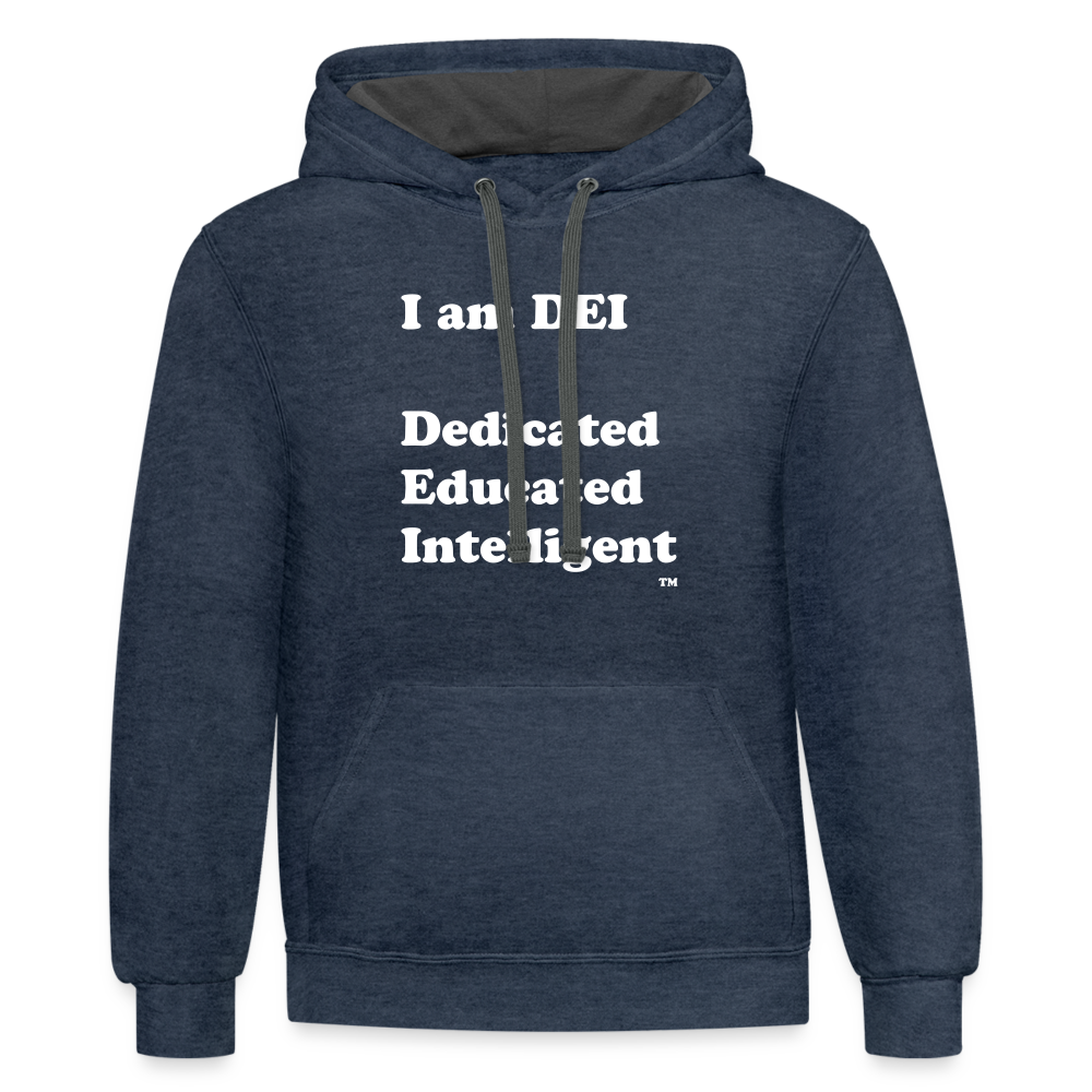 I am DEI - Contrast Hoodie - indigo heather/asphalt