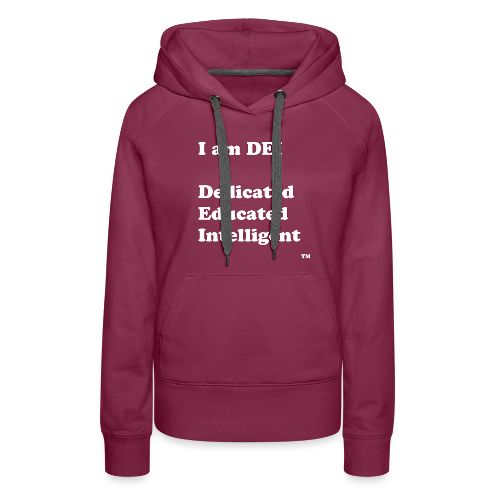 I am DEI- Women’s Premium Hoodie - burgundy