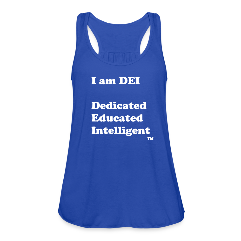 I am DEI - Women's Flowy Tank Top by Bella - royal blue