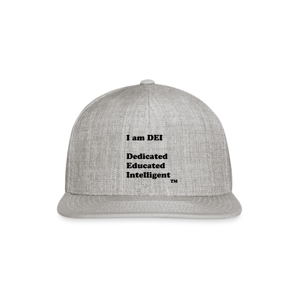 I am DEI - Snapback Baseball Cap - heather gray