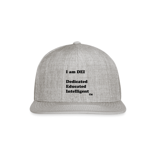 I am DEI - Snapback Baseball Cap - heather gray