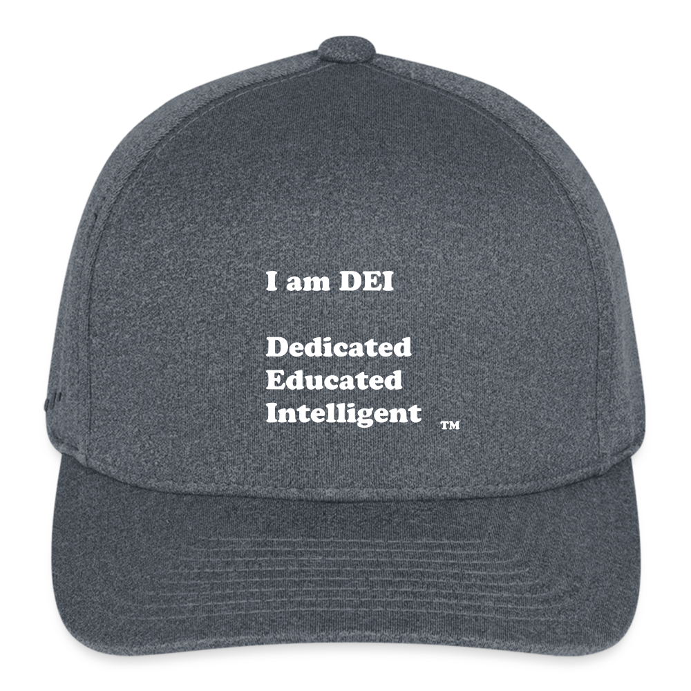 I am DEI - Flexfit Fitted Melange Baseball Cap - dark heather gray