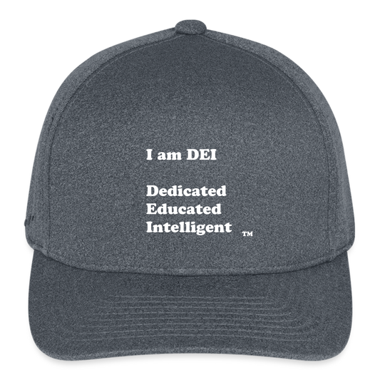 I am DEI - Flexfit Fitted Melange Baseball Cap - dark heather gray