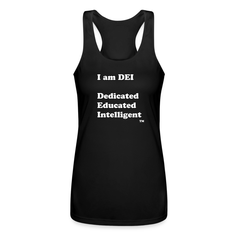 I am DEI - Women’s Performance Racerback Tank Top - black