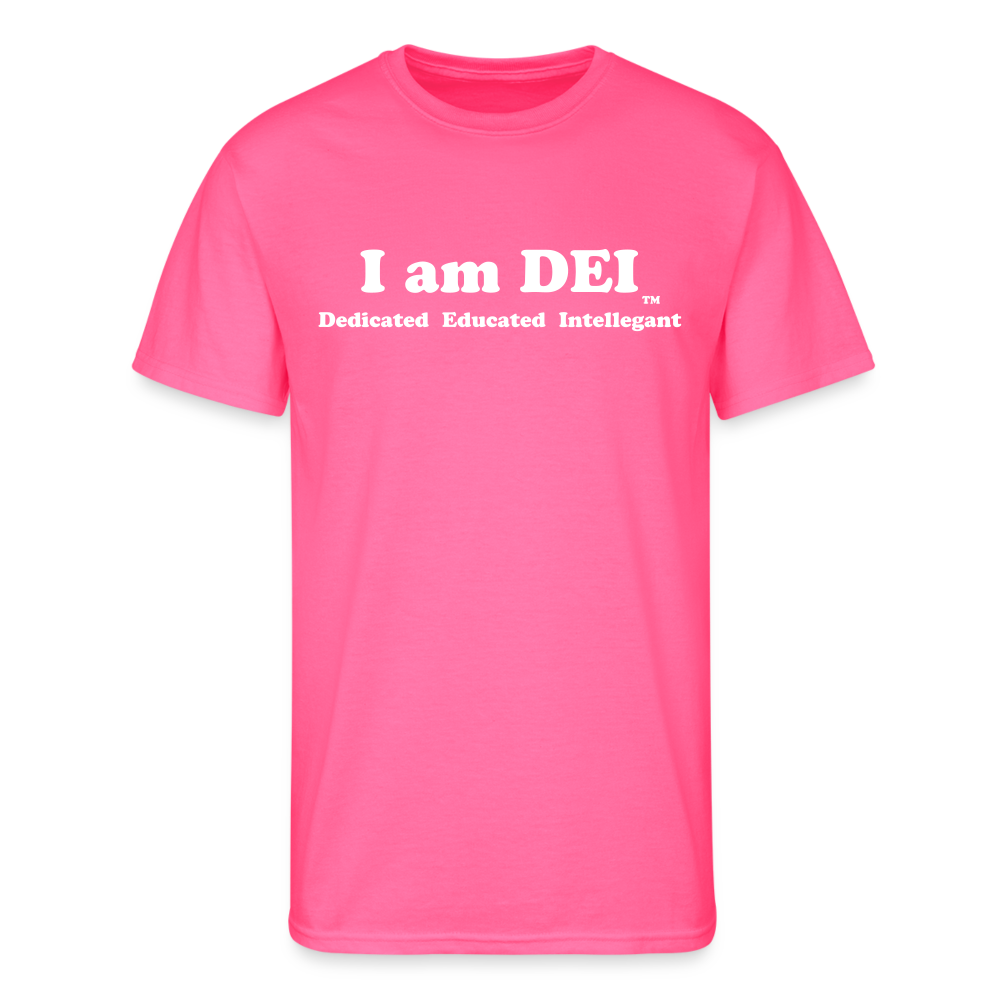 I am DEI - Men’s 50/50 T-Shirt - neon pink