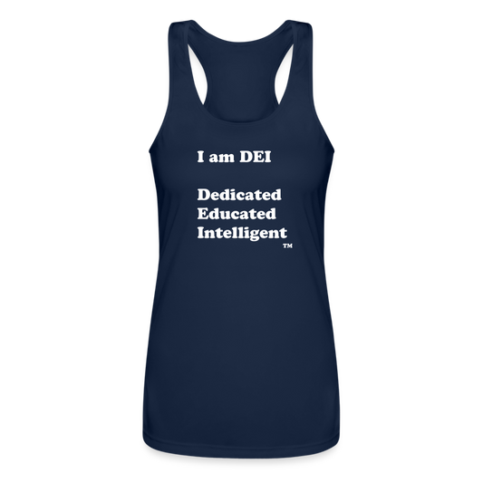 I am DEI - Women’s Performance Racerback Tank Top - navy