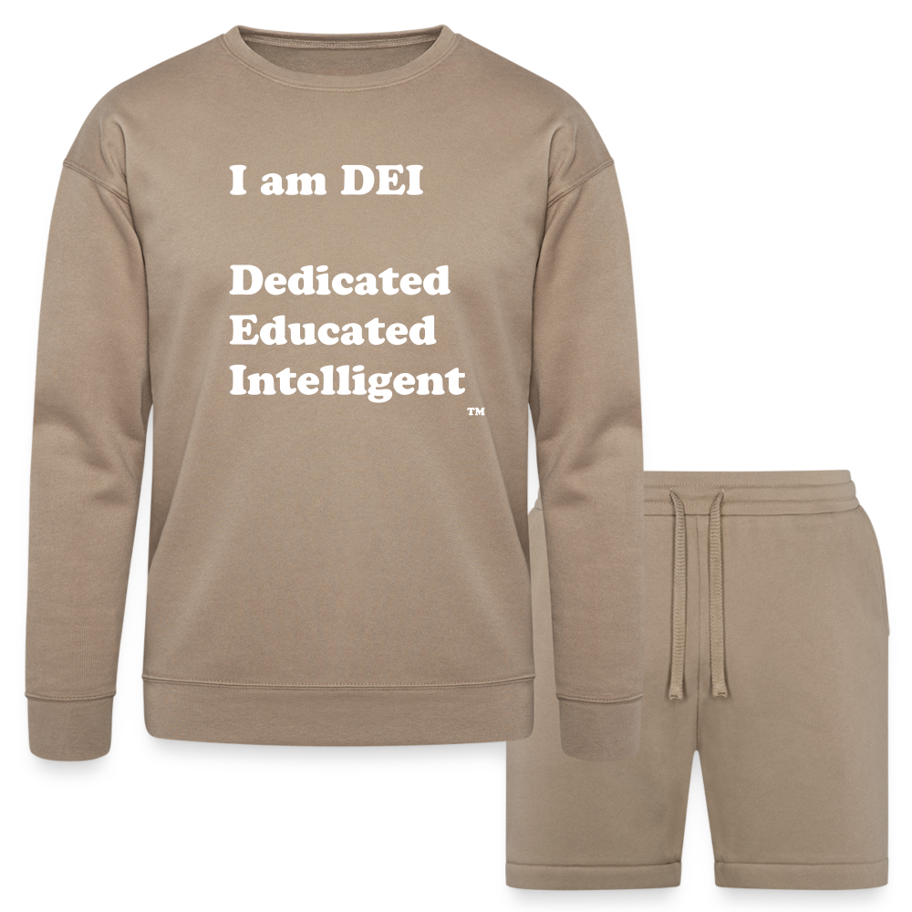 I am DEI - Bella + Canvas Unisex Sweatshirt & Short Set - tan